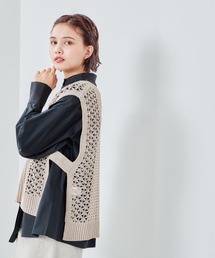 スカシアミ　ニットベスト