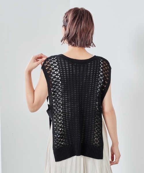 cepo（セポ）の「スカシアミ　ニットベスト（ベスト・レディース・ベージュ/グリーン/ブラック・M）」の22枚目の写真