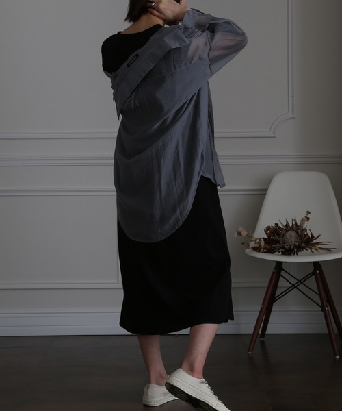 ElegChic(エレグシック)の「ベルト付きコットン ロング ワンピース(ワンピース・レディース・ブラック/ブラウン/グレイッシュベージュ・4L/XL/M)」の10枚目の写真