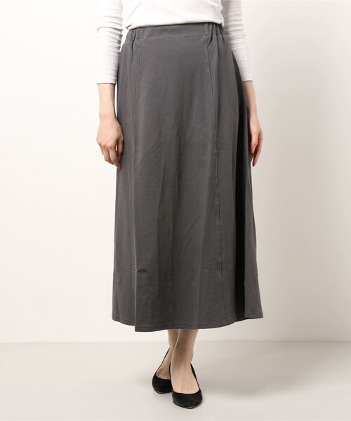 YECCA VECCA(イェッカヴェッカ)の「・ジャガードカットフレアスカート*(スカート・レディース・ベージュ/チャコールグレー/ブラウン・FREE)」の2枚目の写真