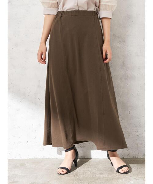 YECCA VECCA(イェッカヴェッカ)の「・ジャガードカットフレアスカート*(スカート・レディース・ベージュ/チャコールグレー/ブラウン・FREE)」の7枚目の写真