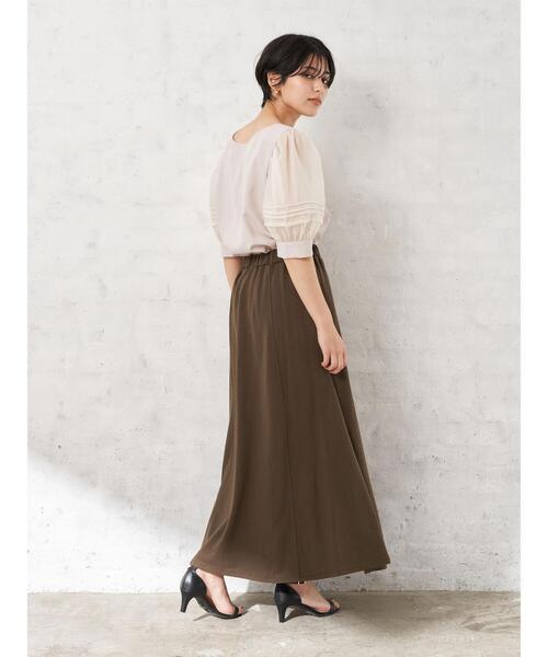 YECCA VECCA(イェッカヴェッカ)の「・ジャガードカットフレアスカート*(スカート・レディース・ベージュ/チャコールグレー/ブラウン・FREE)」の10枚目の写真