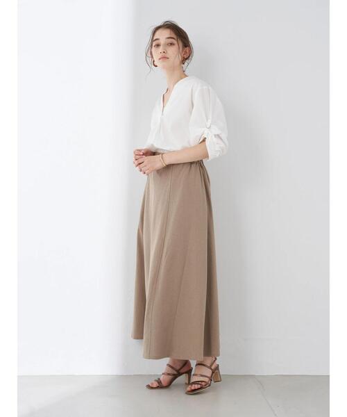 YECCA VECCA(イェッカヴェッカ)の「・ジャガードカットフレアスカート*(スカート・レディース・ベージュ/チャコールグレー/ブラウン・FREE)」の15枚目の写真