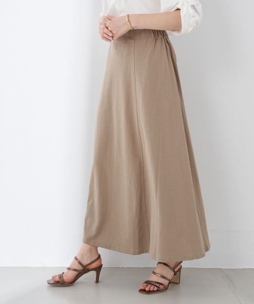 YECCA VECCA(イェッカヴェッカ)の「・ジャガードカットフレアスカート*(スカート・レディース・ベージュ/チャコールグレー/ブラウン・FREE)」の3枚目の写真