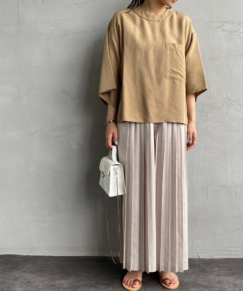 mizuiro ind/ミズイロインド] プリーツイージーワイドパンツ（その他