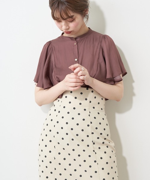 natural couture(ナチュラルクチュール)の「プチプラふんわりリラックスノースリーブブラウス(シャツ/ブラウス・レディース・ブラウン/オフホワイト/イエロー/ミント・FREE)」の10枚目の写真