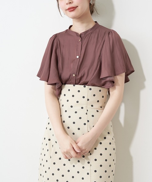 natural couture(ナチュラルクチュール)の「プチプラふんわりリラックスノースリーブブラウス(シャツ/ブラウス・レディース・ブラウン/オフホワイト/イエロー/ミント・FREE)」の11枚目の写真