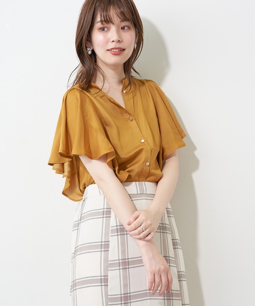 natural couture(ナチュラルクチュール)の「プチプラふんわりリラックスノースリーブブラウス(シャツ/ブラウス・レディース・ブラウン/オフホワイト/イエロー/ミント・FREE)」の19枚目の写真