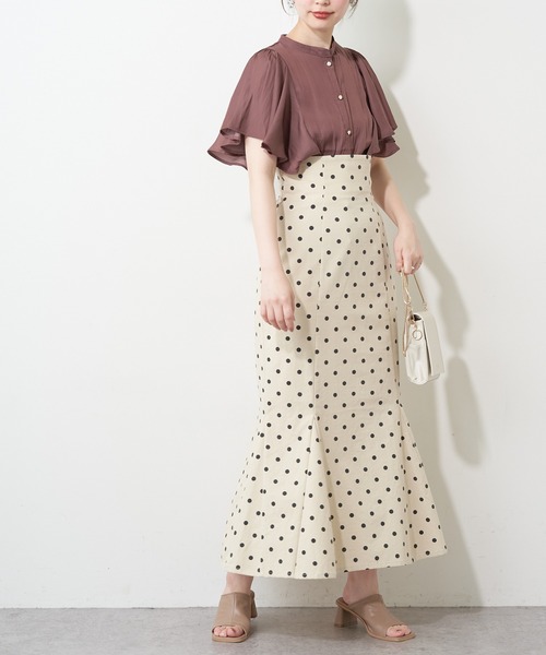 natural couture(ナチュラルクチュール)の「プチプラふんわりリラックスノースリーブブラウス(シャツ/ブラウス・レディース・ブラウン/オフホワイト/イエロー/ミント・FREE)」の12枚目の写真