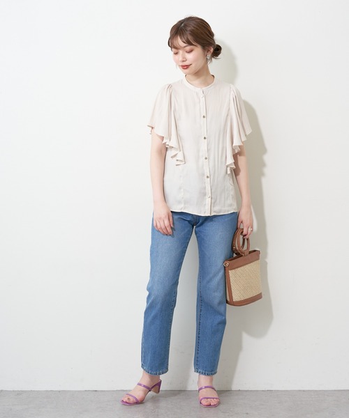 natural couture(ナチュラルクチュール)の「プチプラふんわりリラックスノースリーブブラウス(シャツ/ブラウス・レディース・ブラウン/オフホワイト/イエロー/ミント・FREE)」の8枚目の写真