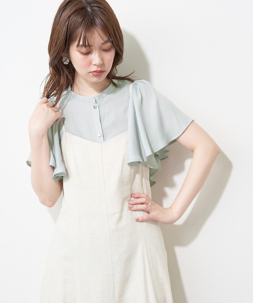 natural couture(ナチュラルクチュール)の「プチプラふんわりリラックスノースリーブブラウス(シャツ/ブラウス・レディース・ブラウン/オフホワイト/イエロー/ミント・FREE)」の14枚目の写真