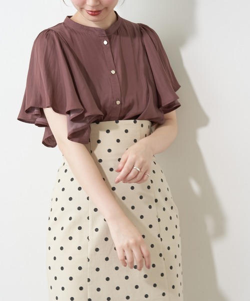 natural couture(ナチュラルクチュール)の「プチプラふんわりリラックスノースリーブブラウス(シャツ/ブラウス・レディース・ブラウン/オフホワイト/イエロー/ミント・FREE)」の9枚目の写真