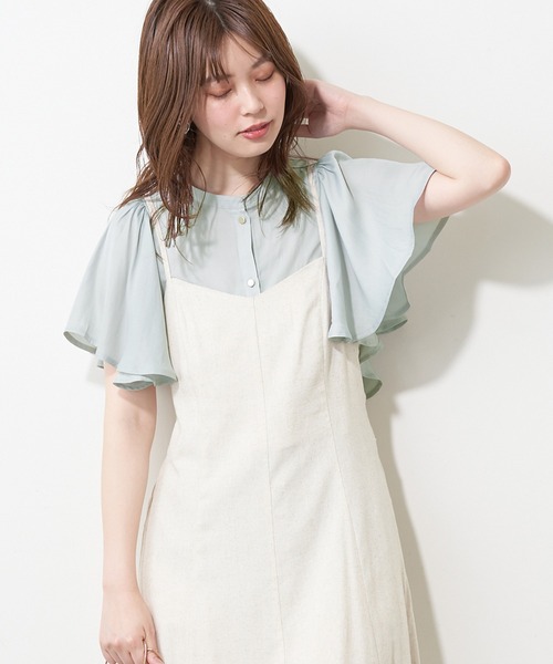 natural couture(ナチュラルクチュール)の「プチプラふんわりリラックスノースリーブブラウス(シャツ/ブラウス・レディース・ブラウン/オフホワイト/イエロー/ミント・FREE)」の13枚目の写真