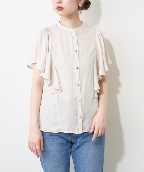 natural couture(ナチュラルクチュール)の「プチプラふんわりリラックスノースリーブブラウス(シャツ/ブラウス・レディース・ブラウン/オフホワイト/イエロー/ミント・FREE)」の21枚目の写真