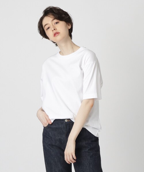 DRESSTERIOR（ドレステリア）の「◆【スタイリスト亀恭子さんコラボレーションアイテム】クラシックプレーンTシャツ（Tシャツ/カットソー・レディース・ホワイト/ベージュ/パープル/ダークグレー・38/36）」の2枚目の写真