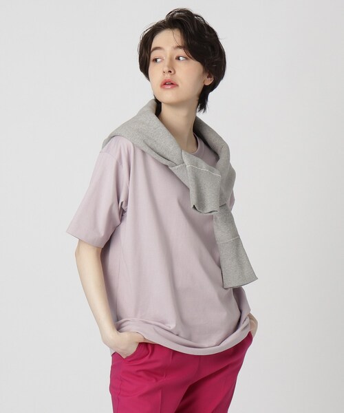 DRESSTERIOR（ドレステリア）の「◆【スタイリスト亀恭子さんコラボレーションアイテム】クラシックプレーンTシャツ（Tシャツ/カットソー・レディース・ホワイト/ベージュ/パープル/ダークグレー・38/36）」の9枚目の写真