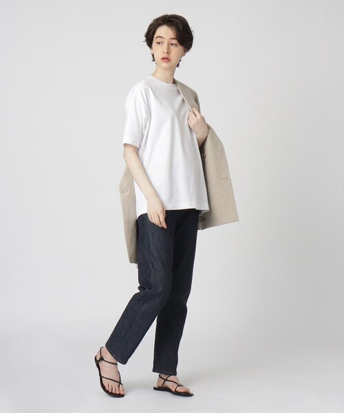 DRESSTERIOR（ドレステリア）の「◆【スタイリスト亀恭子さんコラボレーションアイテム】クラシックプレーンTシャツ（Tシャツ/カットソー・レディース・ホワイト/ベージュ/パープル/ダークグレー・38/36）」の10枚目の写真