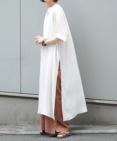 CIAOPANIC TYPY（チャオパニックティピー）の「【ZOZOTOWN限定】パイピングカフタン楊柳ロングワンピース（ワンピース・レディース・ブラック/オフホワイト/イエロー・ONE SIZE）」の5枚目の写真