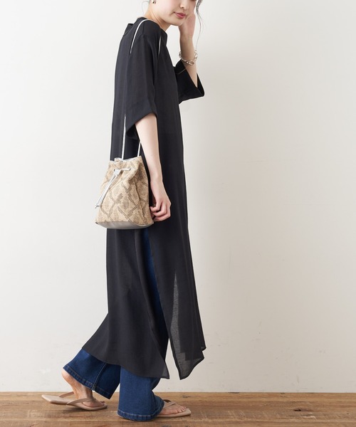 CIAOPANIC TYPY（チャオパニックティピー）の「【ZOZOTOWN限定】パイピングカフタン楊柳ロングワンピース（ワンピース・レディース・ブラック/オフホワイト/イエロー・ONE SIZE）」の21枚目の写真