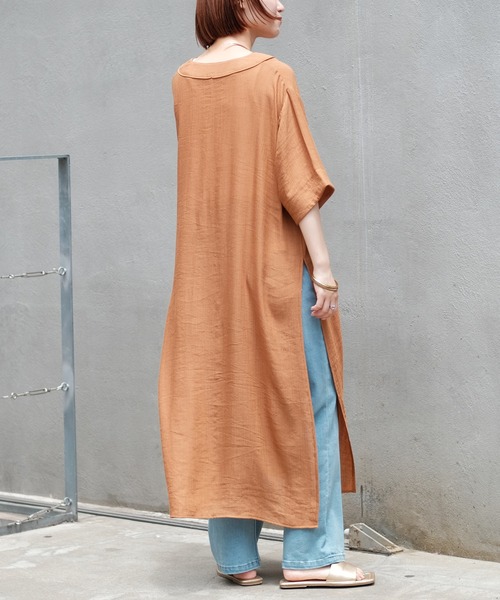 CIAOPANIC TYPY（チャオパニックティピー）の「【ZOZOTOWN限定】パイピングカフタン楊柳ロングワンピース（ワンピース・レディース・ブラック/オフホワイト/イエロー・ONE SIZE）」の7枚目の写真