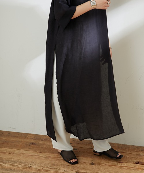 CIAOPANIC TYPY（チャオパニックティピー）の「【ZOZOTOWN限定】パイピングカフタン楊柳ロングワンピース（ワンピース・レディース・ブラック/オフホワイト/イエロー・ONE SIZE）」の17枚目の写真