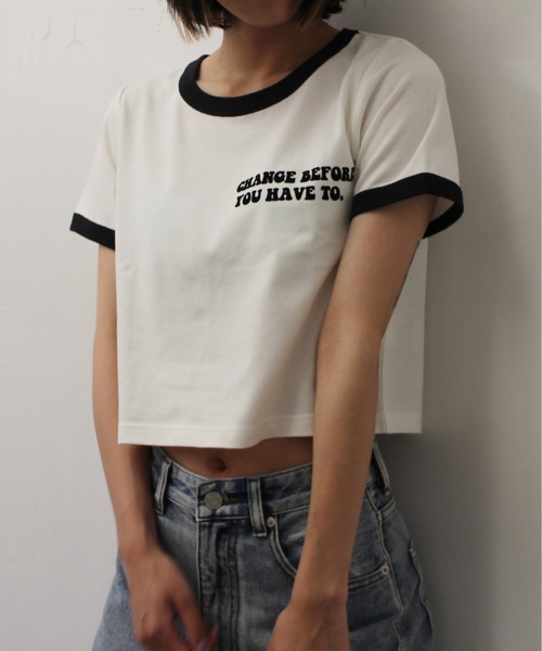 one way（ワンウェイ）の「【oneway Jeans】フロッキーリンガーTシャツ（Tシャツ/カットソー・レディース・レッド/ブラック/ホワイト/ライトグリーン/ライトイエロー/ライトブルー/ラベンダー・FREE）」の10枚目の写真