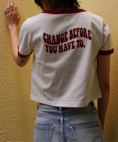 one way（ワンウェイ）の「【oneway Jeans】フロッキーリンガーTシャツ（Tシャツ/カットソー・レディース・レッド/ブラック/ホワイト/ライトグリーン/ライトイエロー/ライトブルー/ラベンダー・FREE）」の19枚目の写真