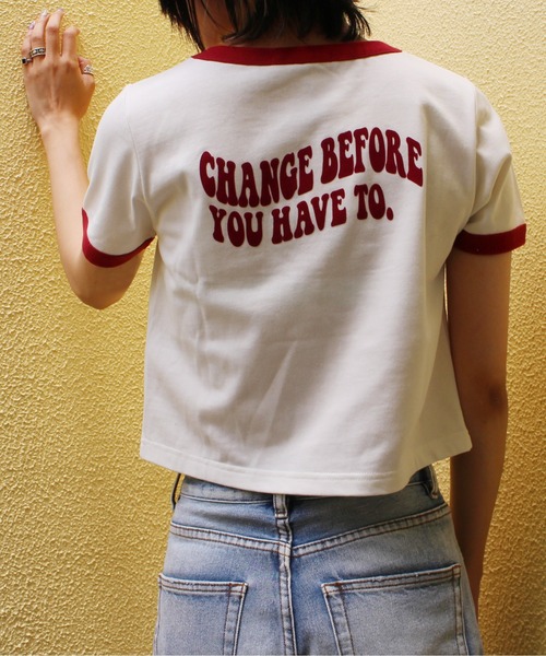 one way（ワンウェイ）の「【oneway Jeans】フロッキーリンガーTシャツ（Tシャツ/カットソー・レディース・レッド/ブラック/ホワイト/ライトグリーン/ライトイエロー/ライトブルー/ラベンダー・FREE）」の22枚目の写真