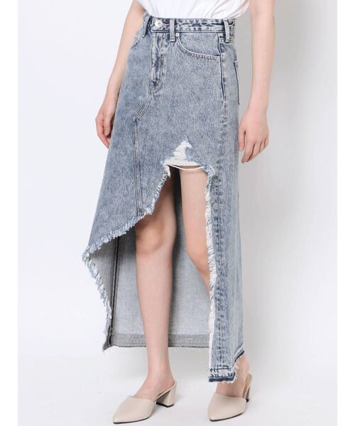 GYDA(ジェイダ)の「ケミカルアシメロングスカートライクショーパン(デニムスカート・レディース・グレー/ライトブルー・SMALL/MEDIUM)」の22枚目の写真