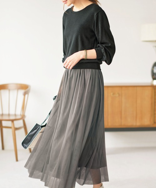 セール 21秋新着 前後2wayコーデ風チュールドッキングワンピース ワンピース Geera ジーラ のファッション通販 Zozotown