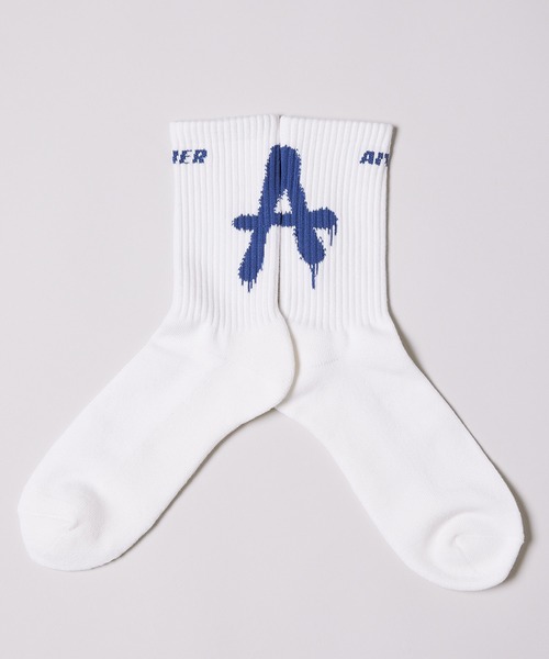 AIVER（アイバー）の「AIVER　Aロゴソックス（ソックス/靴下・メンズ・オフホワイト/ブラック・FREE）」の9枚目の写真