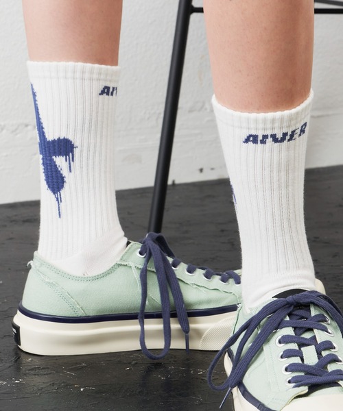 AIVER（アイバー）の「AIVER　Aロゴソックス（ソックス/靴下・メンズ・オフホワイト/ブラック・FREE）」の12枚目の写真