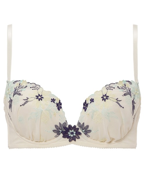 AMOSTYLE BY Triumph（アモスタイルバイトリンプ）の「マルチブロッサムペタル プッシュアップブラ ブラ＆ショーツセット【B,C,Dカップ】AMST1365 WHU + Hikini JX（ブラ&ショーツ・レディース・ホワイト/ピンク/ライトブルー・B75/C70/D70/B65/C75/D65/D75/C65/B70）」の2枚目の写真