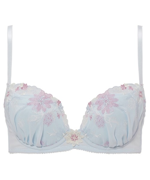 AMOSTYLE BY Triumph（アモスタイルバイトリンプ）の「マルチブロッサムペタル プッシュアップブラ ブラ＆ショーツセット【B,C,Dカップ】AMST1365 WHU + Hikini JX（ブラ&ショーツ・レディース・ホワイト/ピンク/ライトブルー・B75/C70/D70/B65/C75/D65/D75/C65/B70）」の3枚目の写真