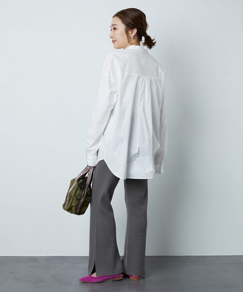 FREAK'S STORE（フリークスストア）の「▽【WEB限定】リブフレアスリットニットパンツ（その他パンツ・レディース・グリーン/ブルー/ナチュラル/ベージュ/パープル/オリーブ/グレー/ブラック/レッド/ネイビー・SMALL/MEDIUM）」の17枚目の写真