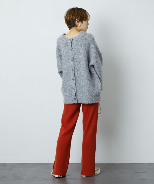 FREAK'S STORE（フリークスストア）の「▽【WEB限定】リブフレアスリットニットパンツ（その他パンツ・レディース・グリーン/ブルー/ナチュラル/ベージュ/パープル/オリーブ/グレー/ブラック/レッド/ネイビー・SMALL/MEDIUM）」の21枚目の写真