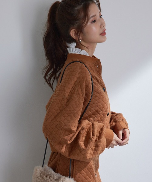 vis-`a-vis（ビサビ）の「【新色追加】カットキルティングボリューム袖ブルゾン【セットアップ対応】（ブルゾン・レディース・ブラック/ブラウン系その他3/オレンジ系その他/ベージュ/キナリ・FREE）」の20枚目の写真