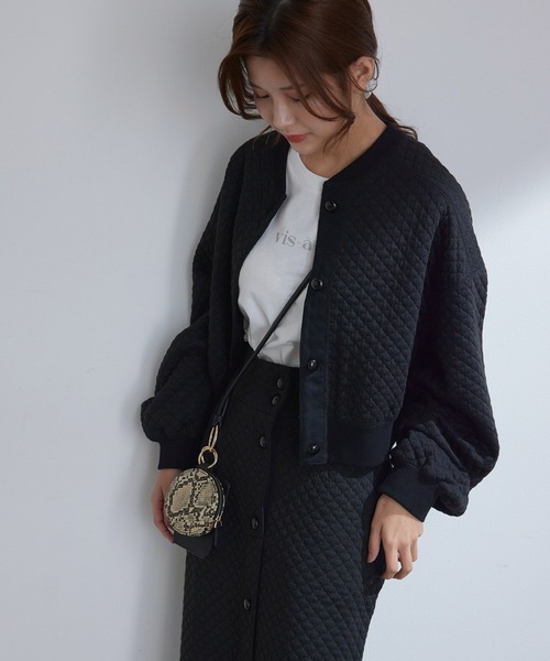 vis-`a-vis（ビサビ）の「【新色追加】カットキルティングボリューム袖ブルゾン【セットアップ対応】（ブルゾン・レディース・ブラック/ブラウン系その他3/オレンジ系その他/ベージュ/キナリ・FREE）」の18枚目の写真