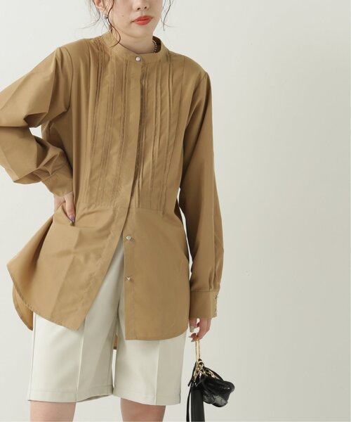 RAY CASSIN（レイカズン）の「タックパネルシャツ（シャツ/ブラウス・レディース・ブラック/オフホワイト/キャメル・FREE）」の15枚目の写真