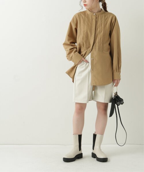 RAY CASSIN（レイカズン）の「タックパネルシャツ（シャツ/ブラウス・レディース・ブラック/オフホワイト/キャメル・FREE）」の18枚目の写真