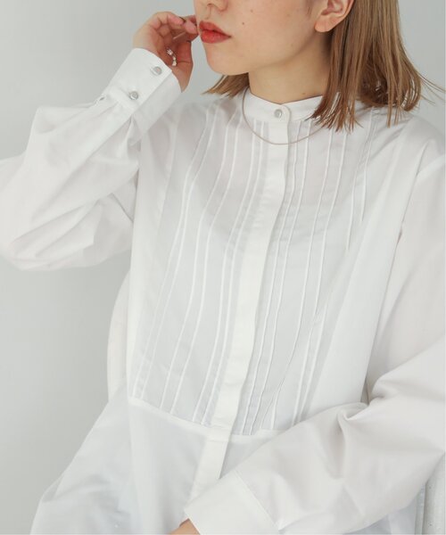 RAY CASSIN（レイカズン）の「タックパネルシャツ（シャツ/ブラウス・レディース・ブラック/オフホワイト/キャメル・FREE）」の16枚目の写真