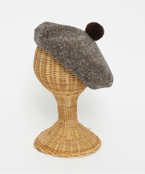 Dot&Stripes CHILD WOMAN(ドットアンドストライプス チャイルドウーマン)の「ホームスパン ポンポン付きベレー帽(ハンチング/ベレー帽・レディース・ブラック/ブラウン・FREE)」の15枚目の写真