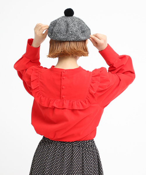 Dot&Stripes CHILD WOMAN(ドットアンドストライプス チャイルドウーマン)の「ホームスパン ポンポン付きベレー帽(ハンチング/ベレー帽・レディース・ブラック/ブラウン・FREE)」の12枚目の写真