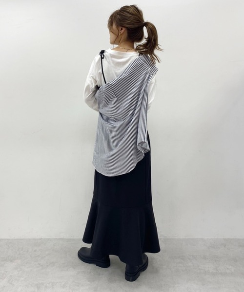 one after another NICE CLAUP（ワンアフターアナザーナイスクラップ）の「着回し万能なマーメイドキャミワンピース（ワンピース・レディース・ベージュ/ベージュ系その他/ブラック系その他/ブラック系その他2/ブラック・FREE）」の9枚目の写真