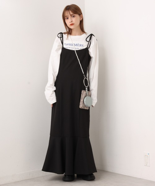 one after another NICE CLAUP（ワンアフターアナザーナイスクラップ）の「着回し万能なマーメイドキャミワンピース（ワンピース・レディース・ベージュ/ベージュ系その他/ブラック系その他/ブラック系その他2/ブラック・FREE）」の13枚目の写真