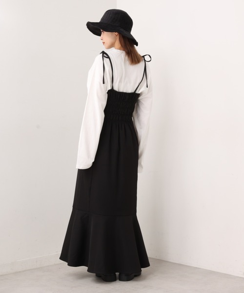 one after another NICE CLAUP（ワンアフターアナザーナイスクラップ）の「着回し万能なマーメイドキャミワンピース（ワンピース・レディース・ベージュ/ベージュ系その他/ブラック系その他/ブラック系その他2/ブラック・FREE）」の14枚目の写真