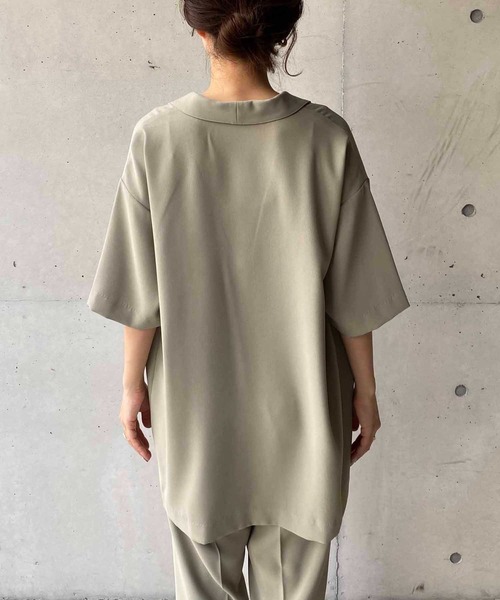 CAPRICIEUX LE'MAGE（カプリシューレマージュ）の「5分袖テーラージャケット（テーラードジャケット・レディース・ブラック/グリーン・FREE）」の3枚目の写真