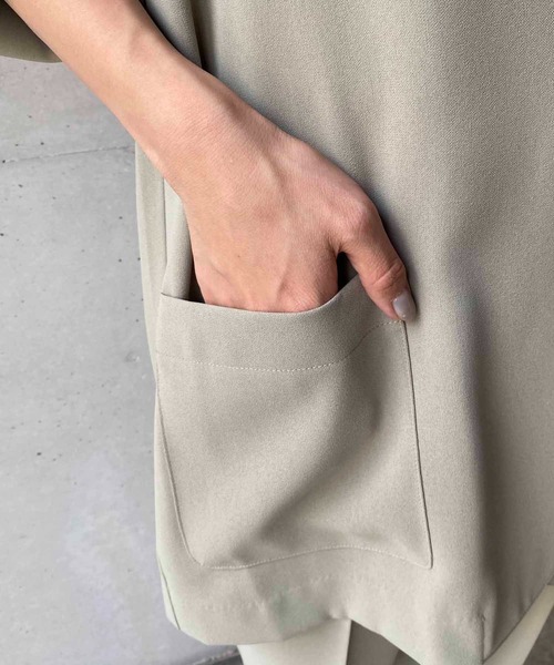 CAPRICIEUX LE'MAGE（カプリシューレマージュ）の「5分袖テーラージャケット（テーラードジャケット・レディース・ブラック/グリーン・FREE）」の22枚目の写真