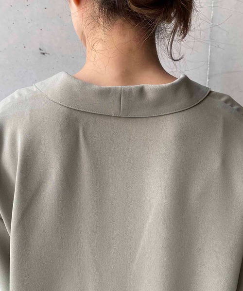 CAPRICIEUX LE'MAGE（カプリシューレマージュ）の「5分袖テーラージャケット（テーラードジャケット・レディース・ブラック/グリーン・FREE）」の18枚目の写真