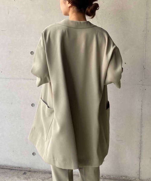 CAPRICIEUX LE'MAGE（カプリシューレマージュ）の「5分袖テーラージャケット（テーラードジャケット・レディース・ブラック/グリーン・FREE）」の9枚目の写真